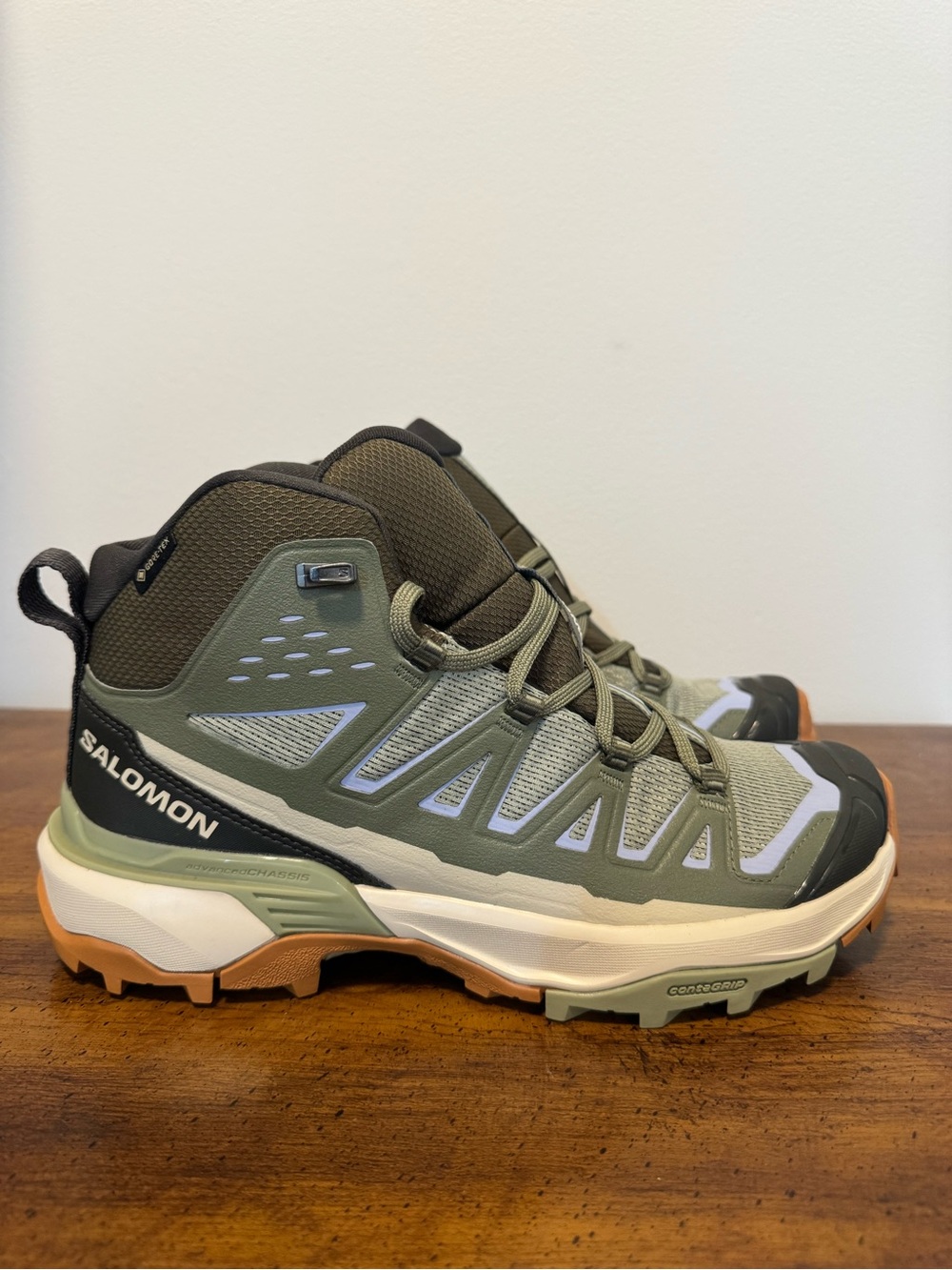 Salomon Olive Green and Tan Hiking Shoes